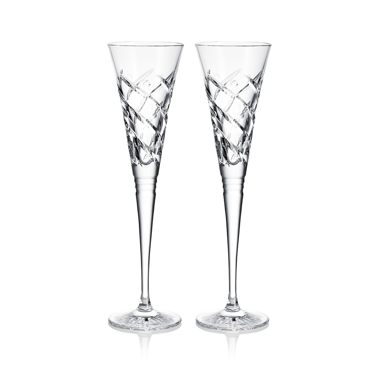 Waterford Winter Wonders Mistletoe Flute Champagne Glasses, Pair